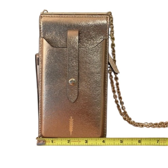 Thacker Metallic Gold Crossbody Phone Bag - Picture 2 of 4